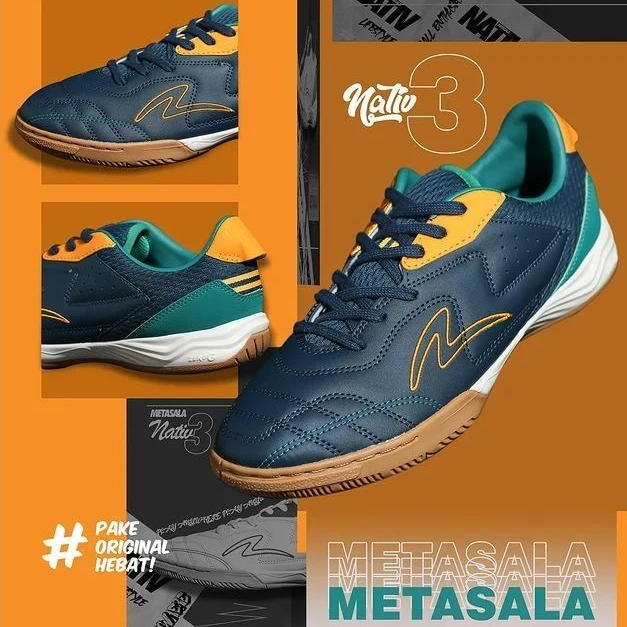 SEPATU FUTSAL SPECS METASALA NATIV 0RIGINAL - Irish Blue - Marsmallow - Black - Metasala Nativ 3 0ri
