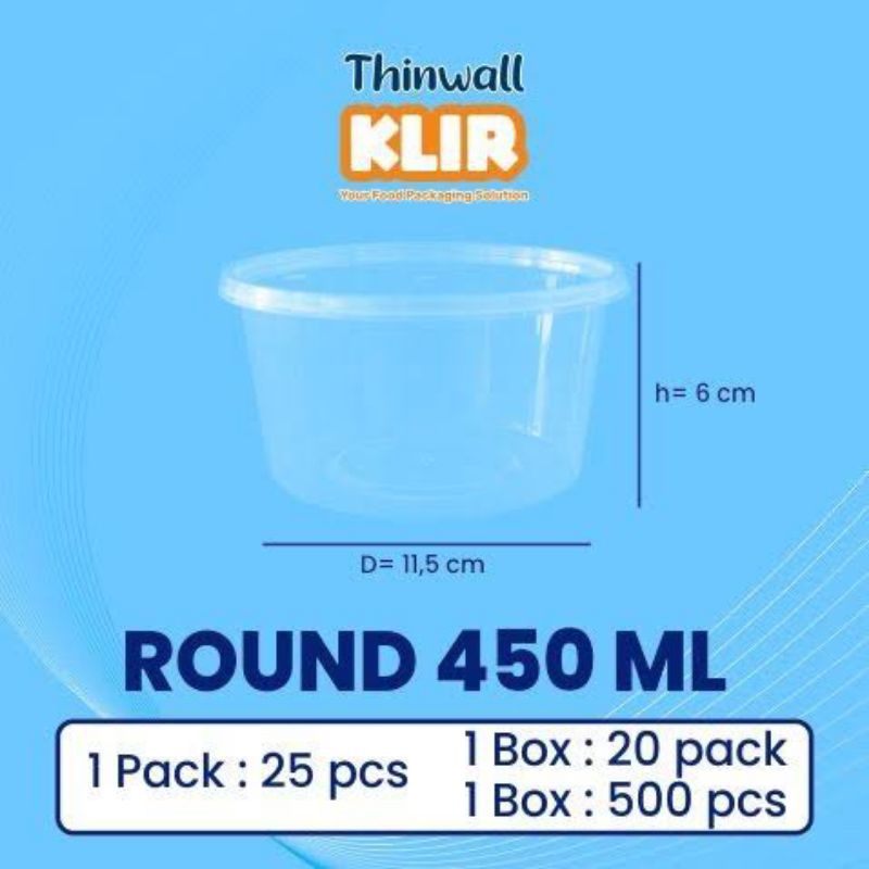 Thinwall Round Bowl 450 ml / Thinwall Bulat