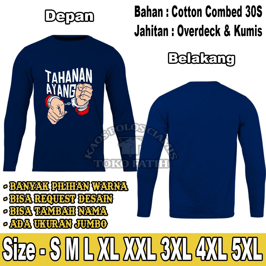Kaos Dewasa Tahanan Ayang Lengan Panjang Combed 30S