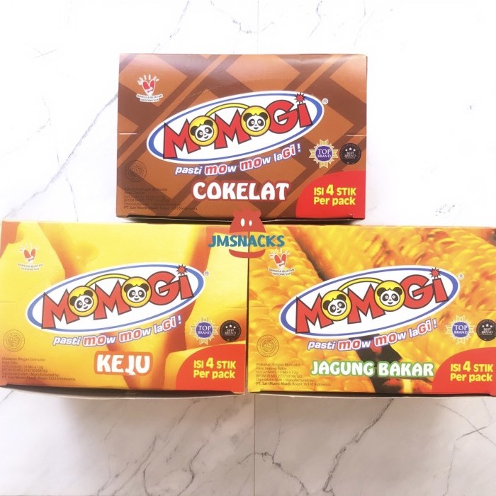 

MOMOGI STICK SNACK KEJU | JAGUNG | COKLAT 5GR X 20