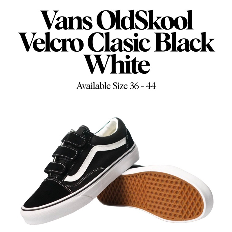Vans velcro Classic Black White