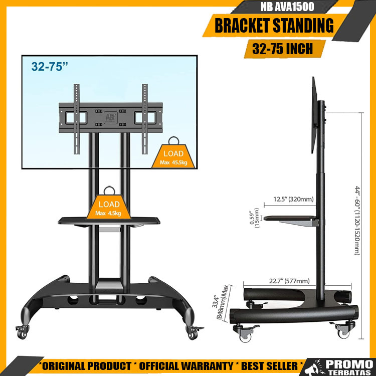 Bracket Standing TV 75 70 65 60 55 50 43 40 32 Inch North Bayou NB AVA1500-60-1p