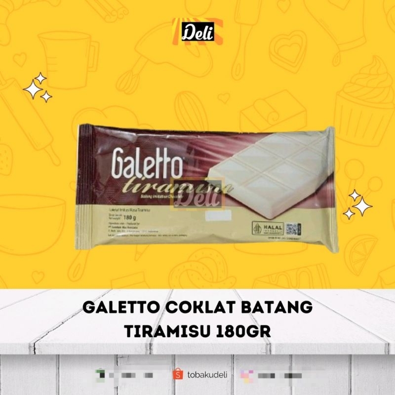 

Galetto Coklat Batang Rasa Tiramisu 180gr / Coklat Compound Tiramisu 180gr