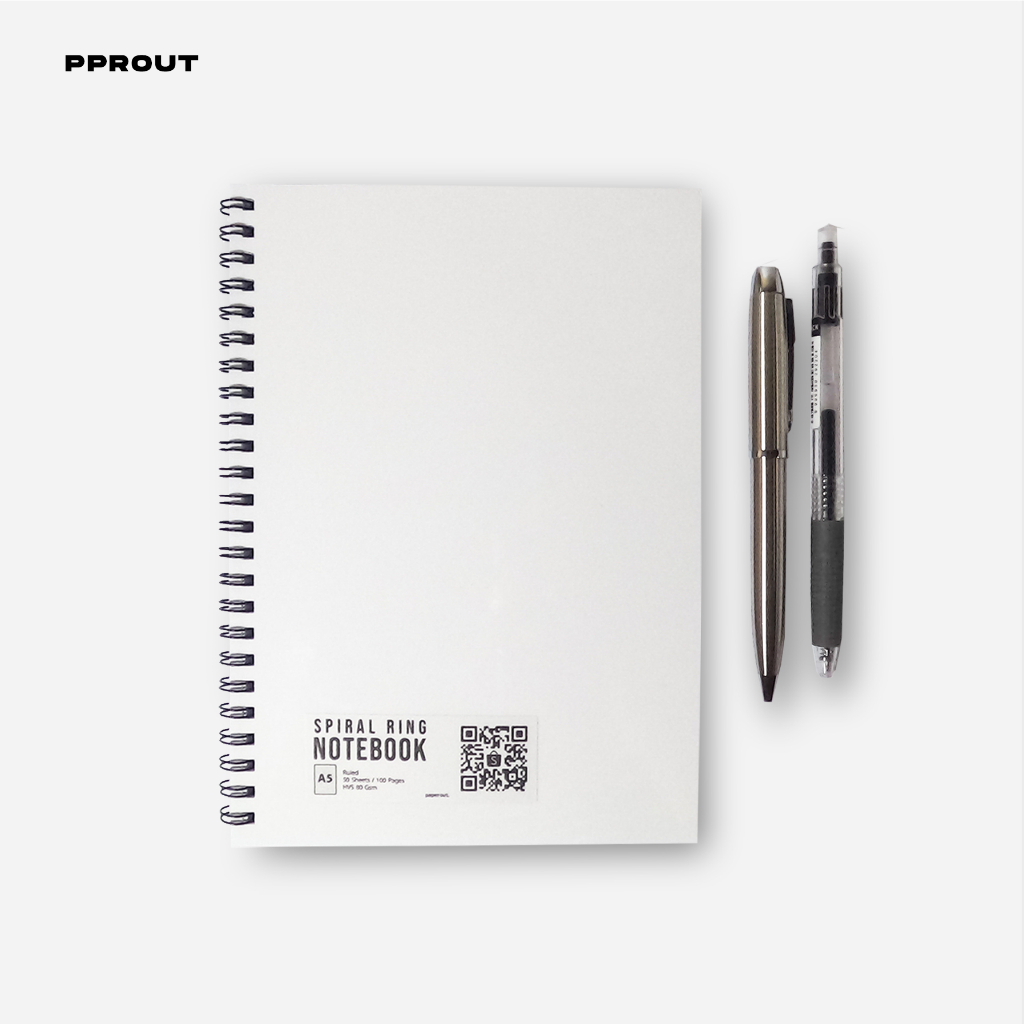 

Buku Tulis Catatan A5 Dotted, Plain, Ruled - Laminating Cover Spiral Notebook