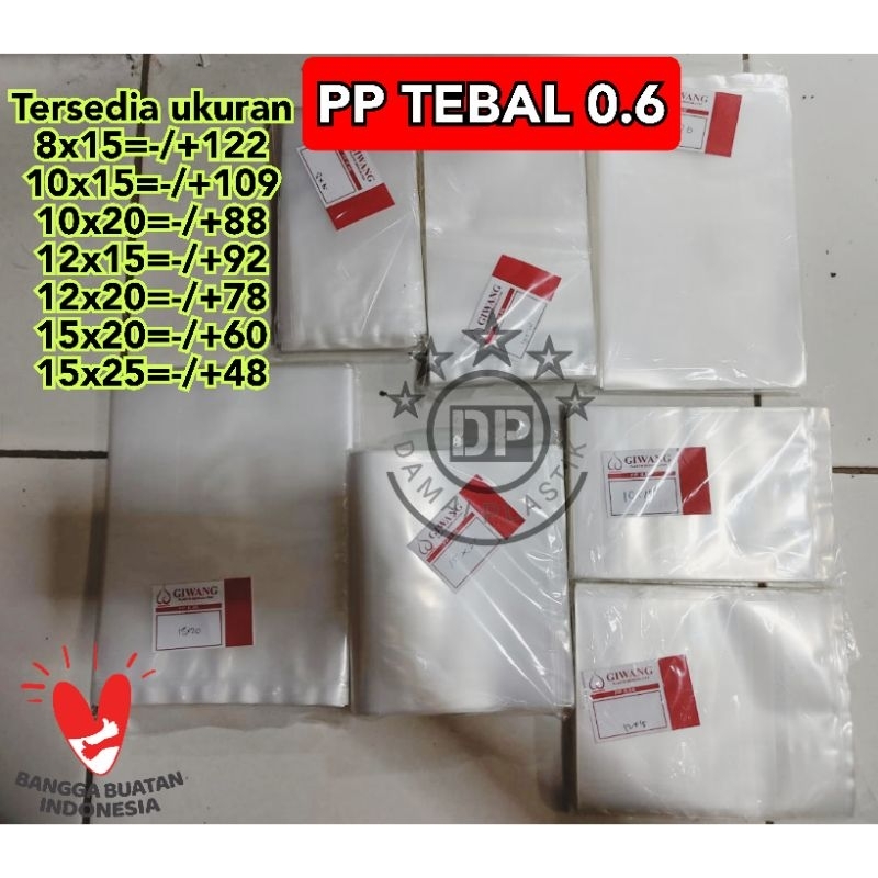 Plastik PP Keripik singkong Kentang Kacang Plastik Snack Tebal 0.6 Ukuran 8x15 12x15 10x15 15x25 12x