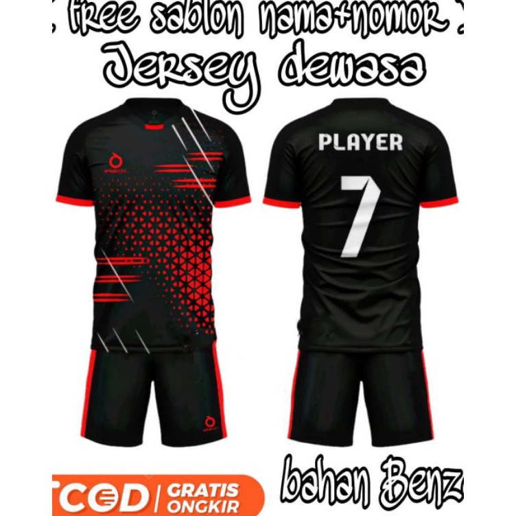 Penjualan Murah  Jersey Olahraga Futsal Baju Bola Dewasa Free Nama Nomor Punggung