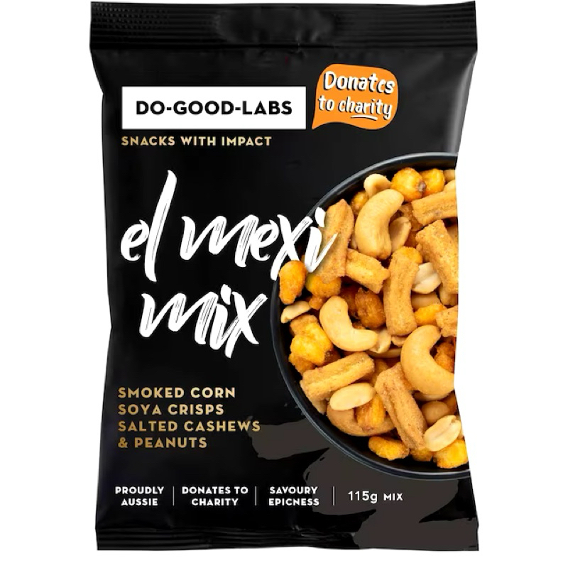 

Do Good Labs El Mexi Mix Smoked Corn, Soya Crisps, Cashews & Nuts 115g - Australia