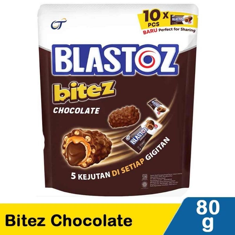 

BLASTOZ BITEZ CHOCOLATE 80GR POUCH ISI 10