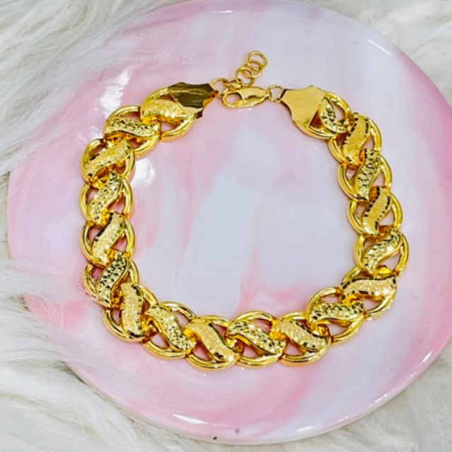 gelang ss bulat kopong cantik elegant emas asli kadar 700