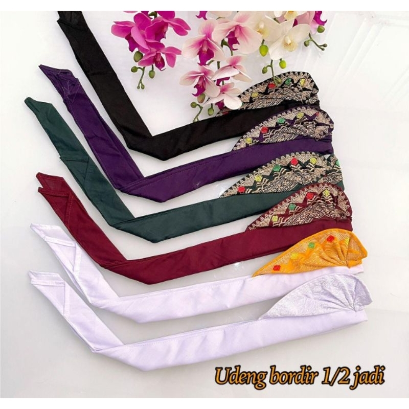 Udeng Bordir Setengah Jadi|Udeng Bordir Motif Songket Setengah Jadi|Udeng Bordir Setengah Jadi Terba