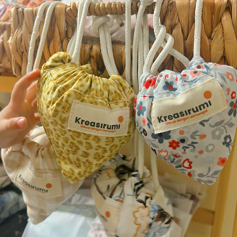 Tas Belanja Lipat Strawberry • Foldable Shopping Bag • Tas Belanja Lipat • Tas Belanja Handmade • So