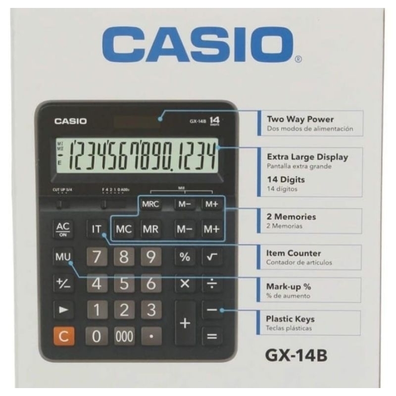 

CASIO GX 14B KALKULATOR KANTOR 14 DIGIT / GX 14 B ORIGINAL