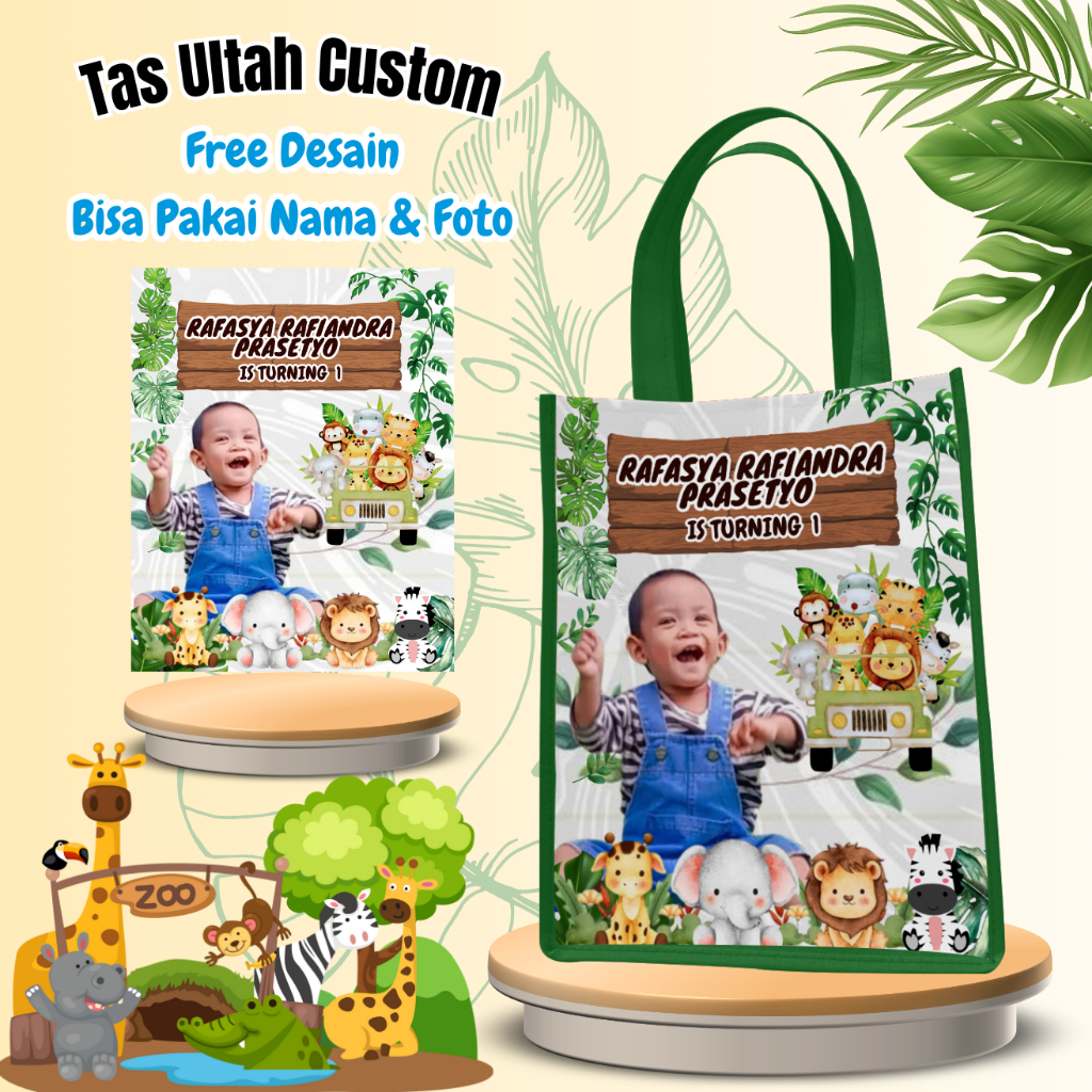 

50 Tas Free Undangan Ulang Tahun Anak Cewek Cowok Custom Desain Pakai Nama Foto Ukuran 20x25x14 25x20x14