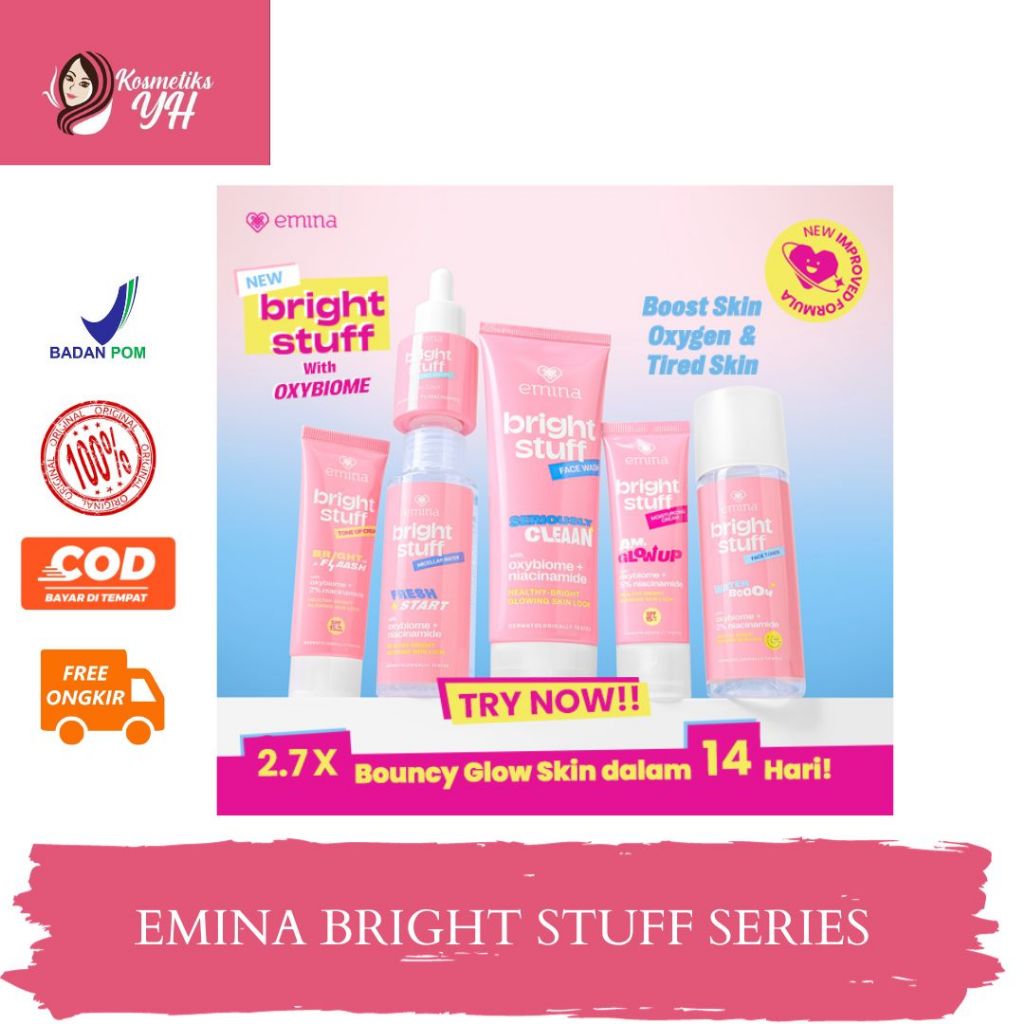 EMINA BRIGHT STUFF SKINCARE EMINA ATAU BRIGHT STUFF EMINA EMINA 1 PAKET DAN EMINA PAKET LENGKAP