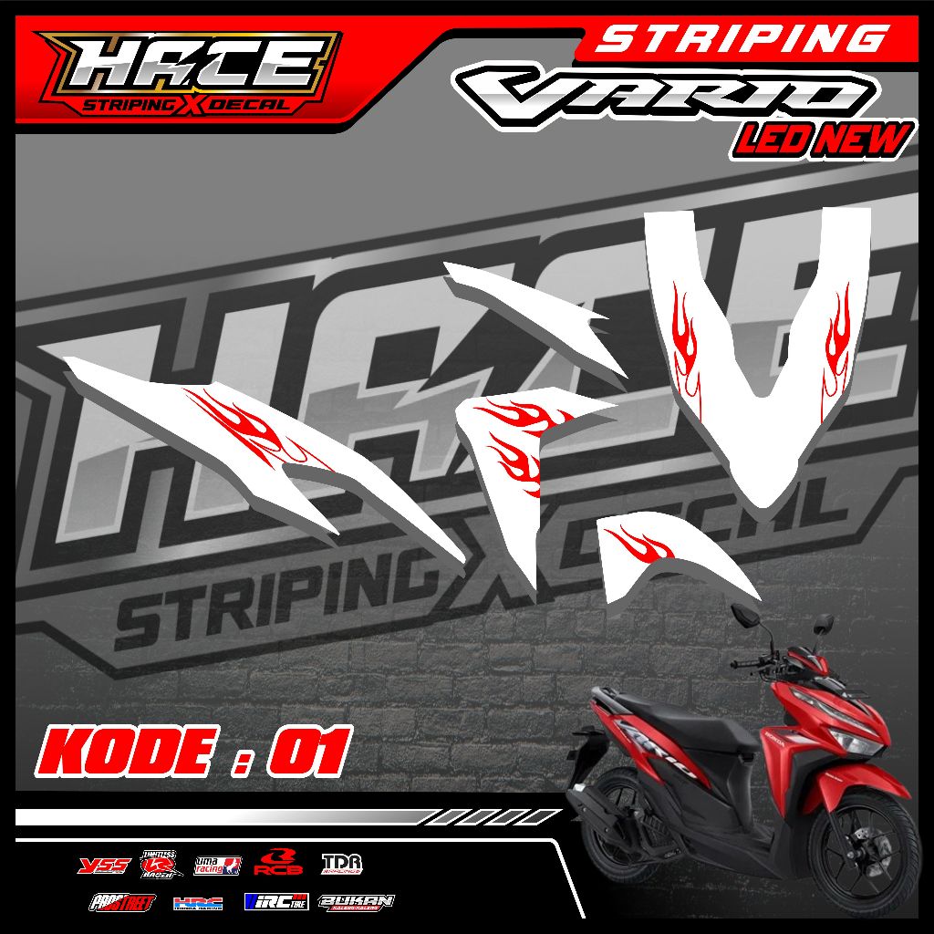 01 STICKER CUTTING VARIO 125 LED NEW - STICKER CUTTING VARIO PREMIUM HOT FIRE