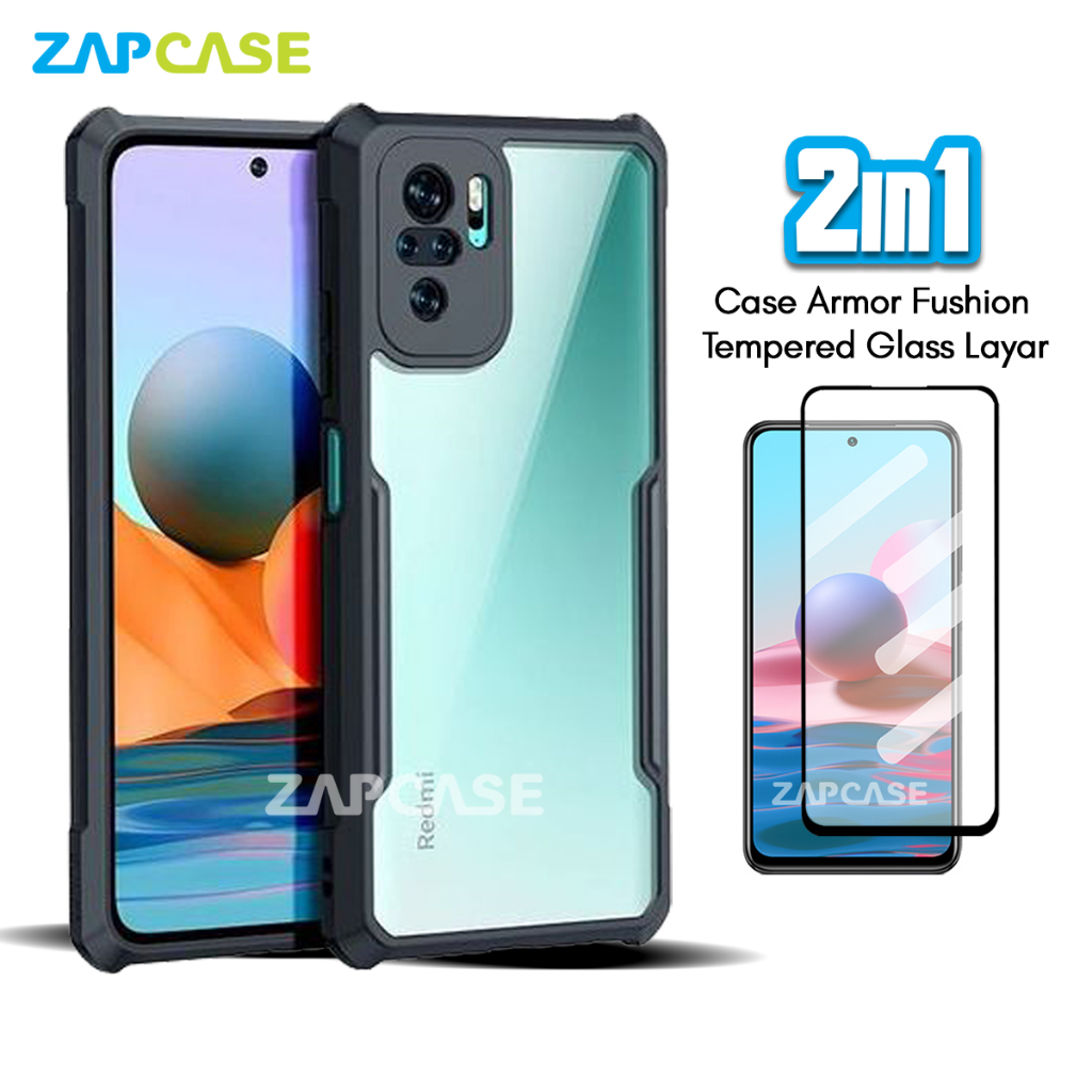 Xiaomi Redmi Note 10/10S Casing Free Tempered Glass