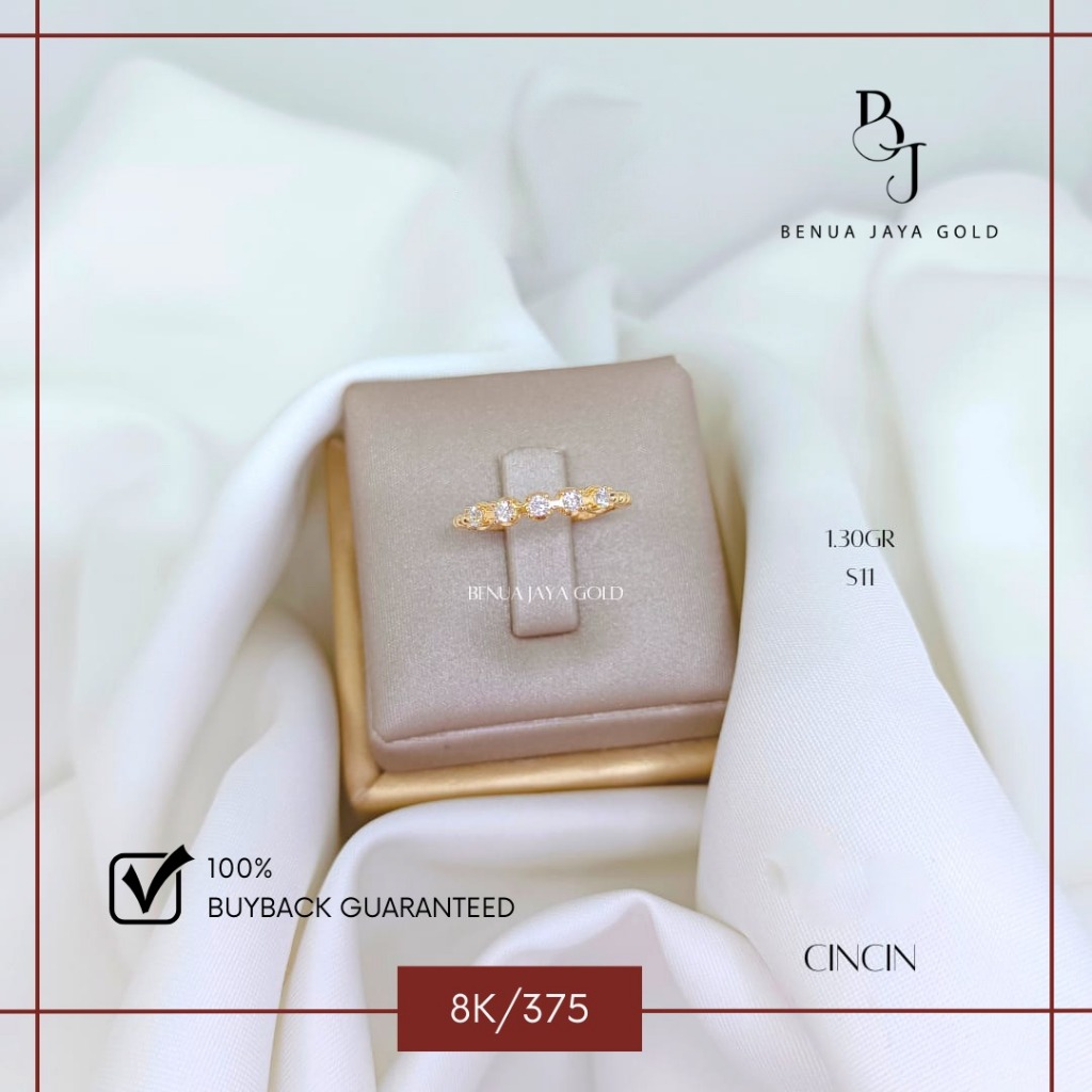 Cincin Fashion Diamond Look Emas 8K/375