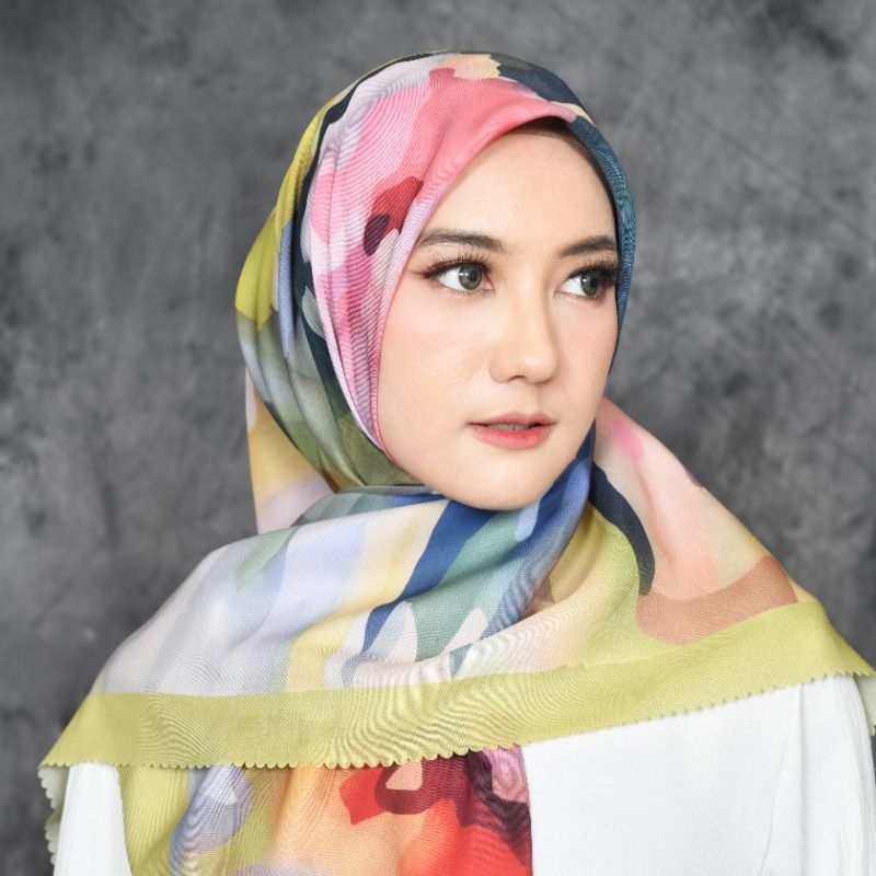HIJAB PRINTING , HIJAB SEGI EMPAT MOTIF  SIZE 115 X 115