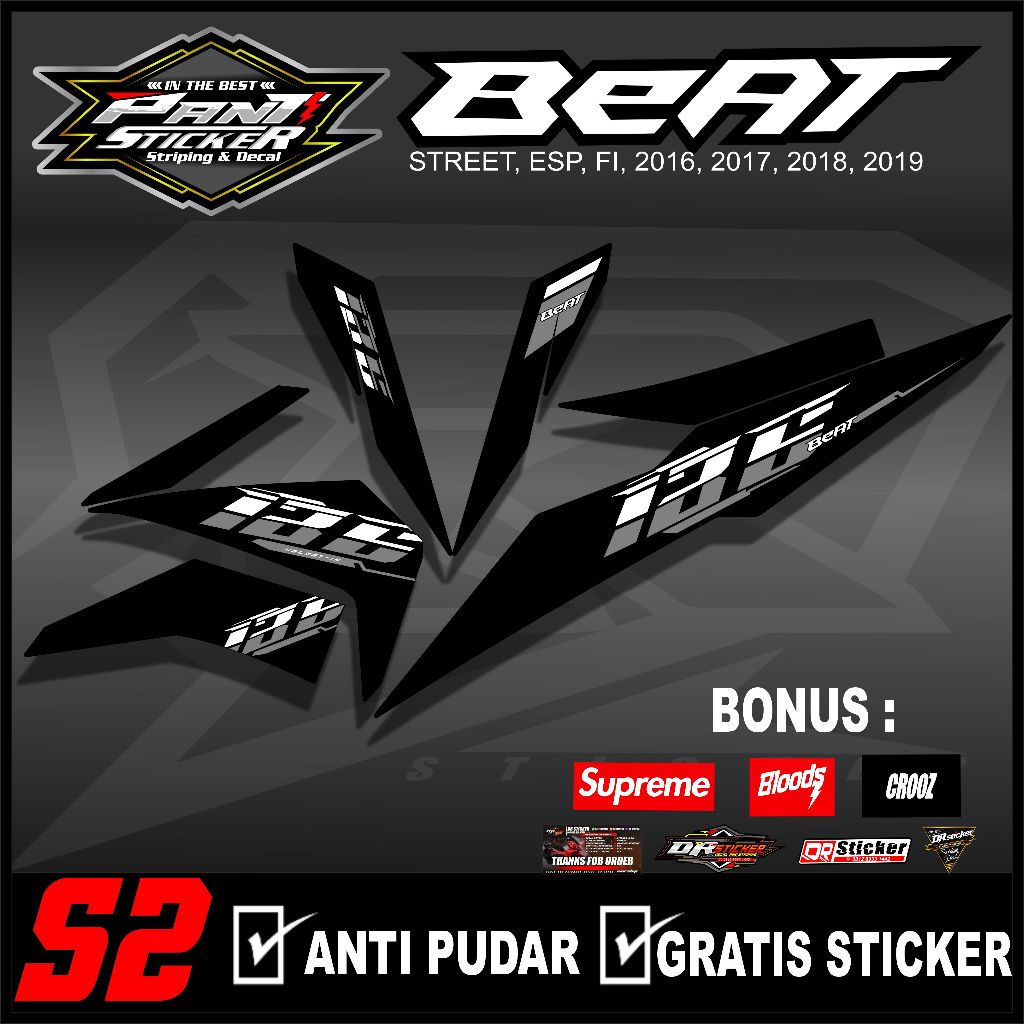 Stiker Skotlet Motor Striping Motor beat Fi 2016-2019 Desain Vietnam