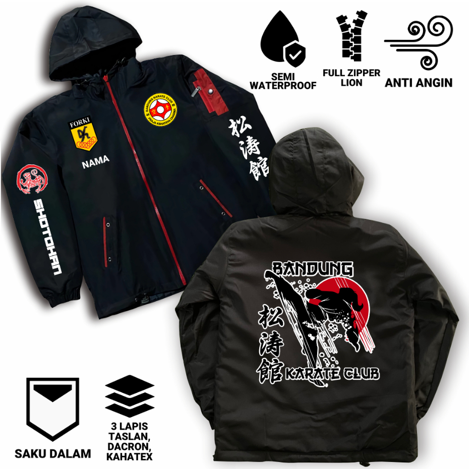 Jaket Anak Bandung Karate Club BKC Parasut Semi WF