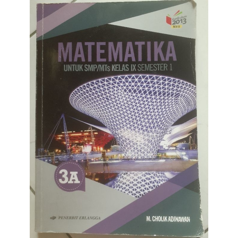 Buku Matematika 3a kelas 9 smp semester 1 erlangga bekas