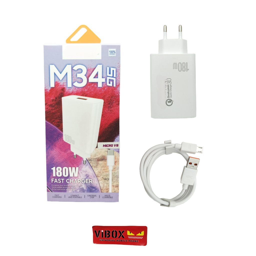 Charger sam M34 5G 180W Ori Support FastCharging kompatible semua hp smartphone android BY.ROBOT STO