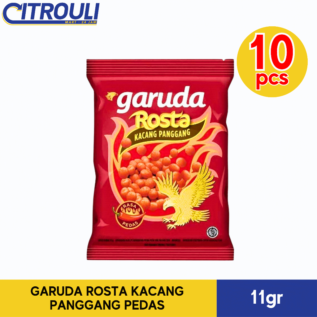 

GARUDA ROSTA KACANG PANGGANG PEDAS 11gr (ISI 10pcs / 1 RENTENG )