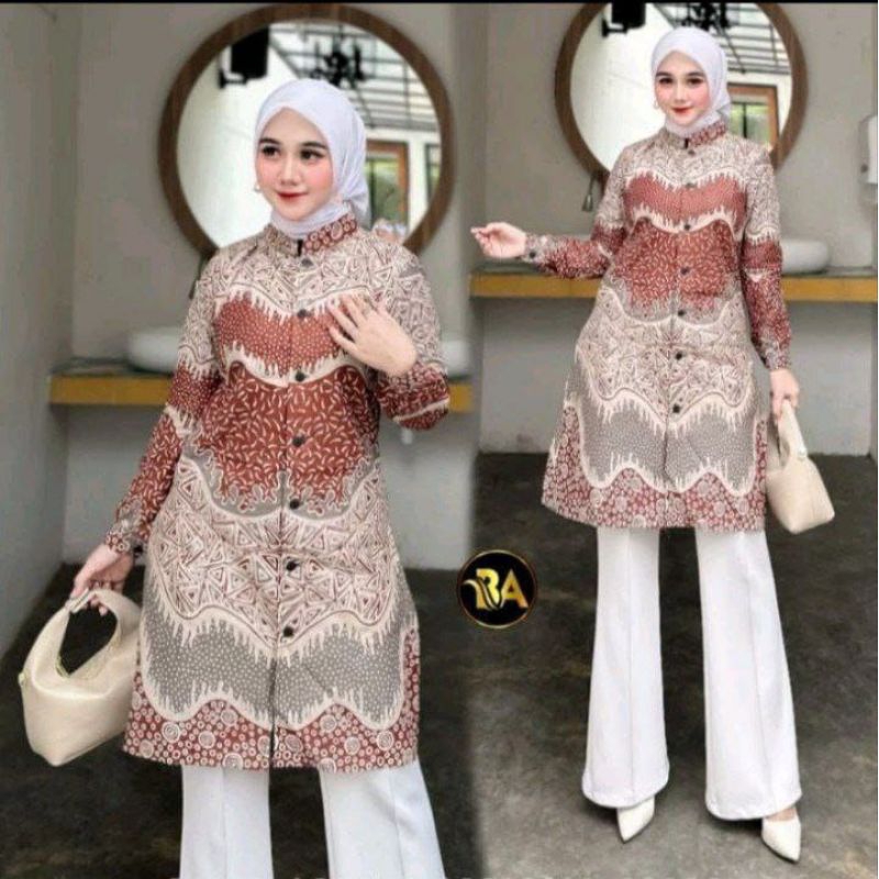 TUNIK BATIK SHIBORI JUMPUTAN TERBARU size M_XXL  /HRB026/baju batik wanita