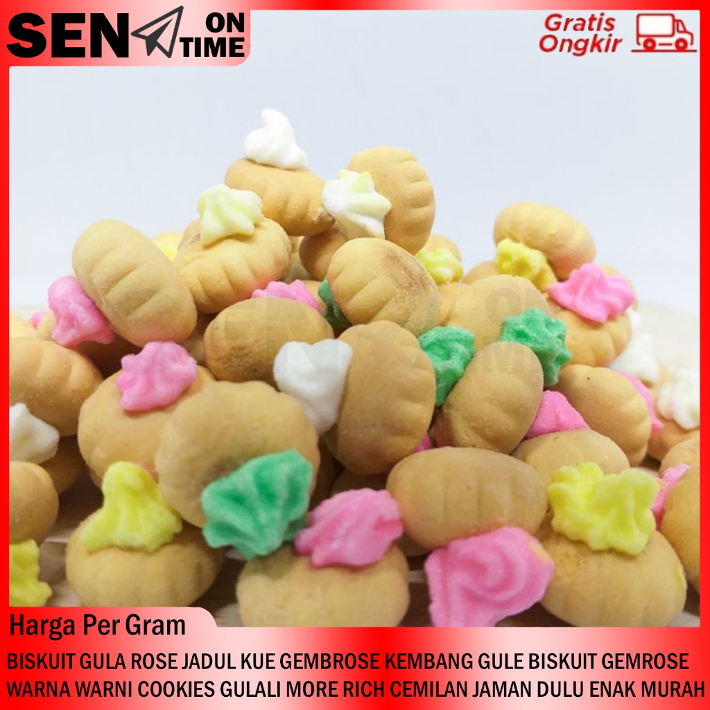 

Kue Kepala Lilin Biskuit Kancing Monas Gembros Gem Rose Gemrose Cluitan Bunga Kembang Gula Jajanan Jajan Lebaran Idul Fitri Cemilan Imlek Jadul Warna-Warni Beskuit Biscuit Jaman Dulu Enak Manis Renyah Lezat Isi 500gram Gr Wafer RDS4