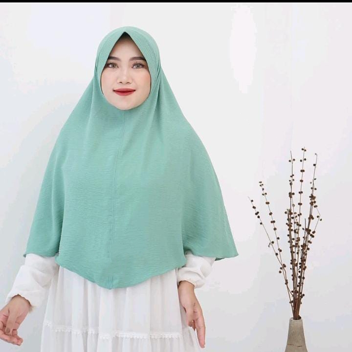 HIJAB SYARI INSTAN BAHAN CRINGKLE PREMIUM MOTIF POLOS