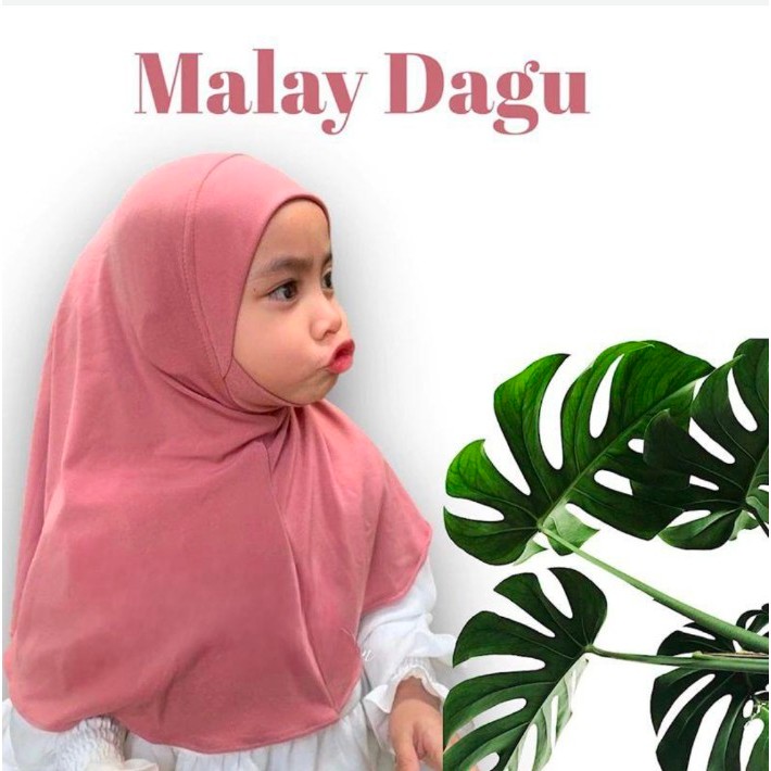 Hijab Bergo Dagu Malay 1-6 tahun Jersey premium Kerudung anak perempuan jilbab instan malaysia anak 