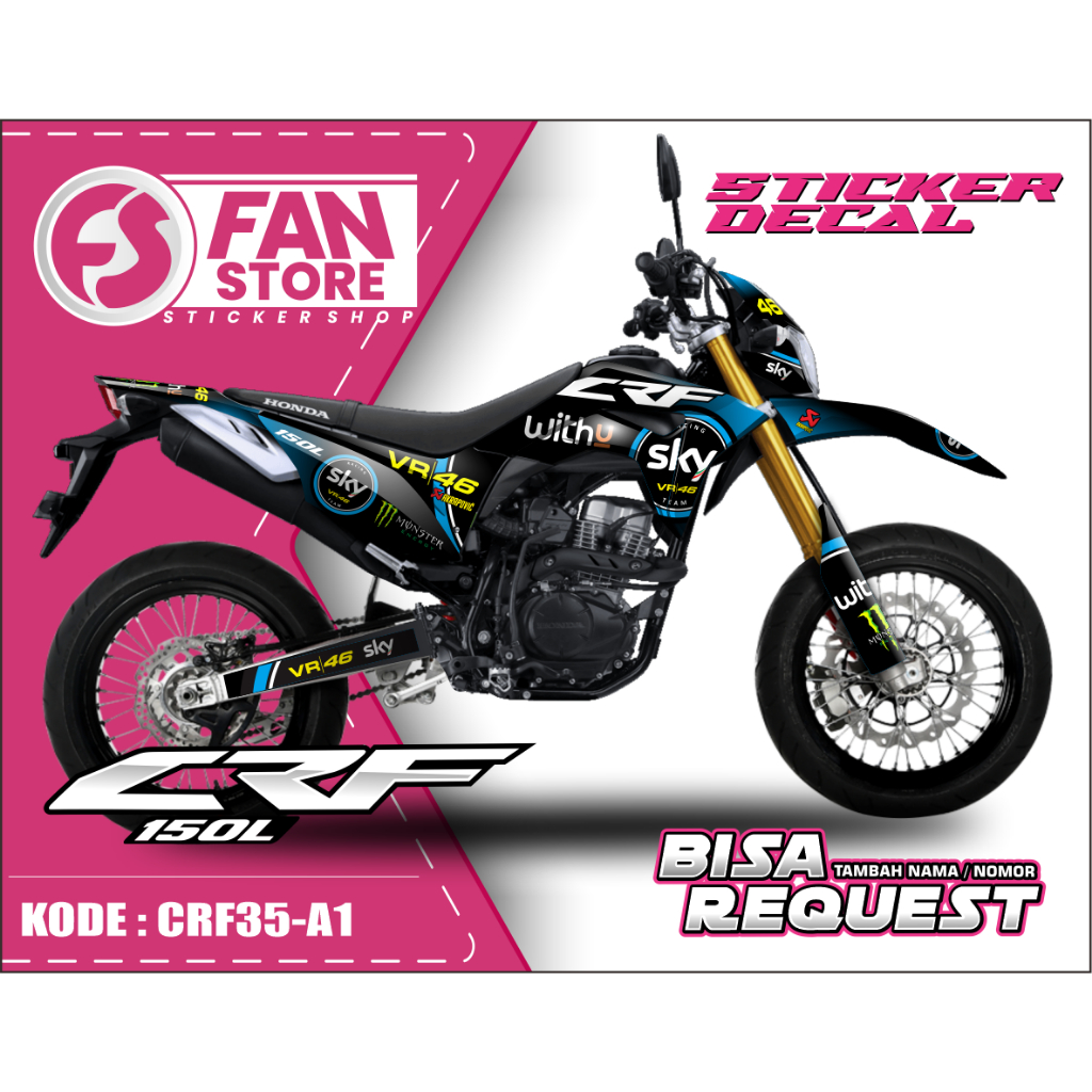 Aksesoris Motor - Decal CRF 150L Fullbody - Decal Honda CRF 150 L - Sticker Decal CRF 150 L