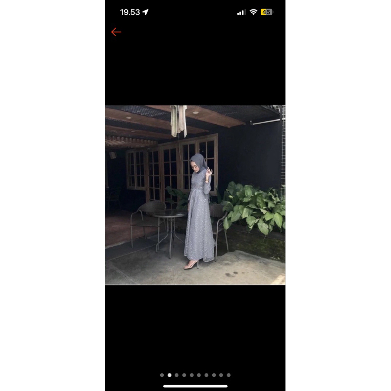 Dress Brukat Abu-Abu