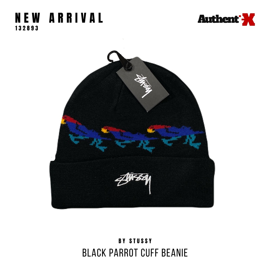 STUSSY PARROT CUFF BEANIE BLACK