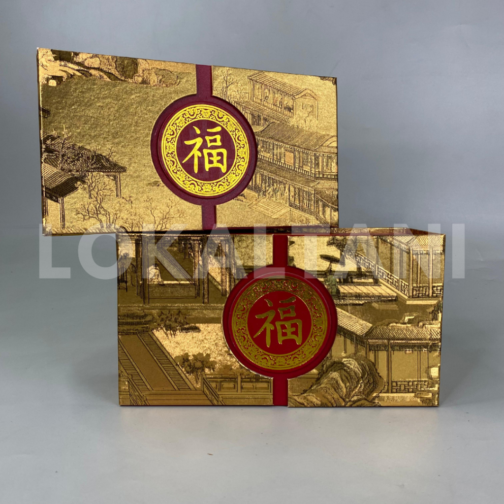

Box Kue Setengah Loyang / Box Pagoda China Gold Set Loyang