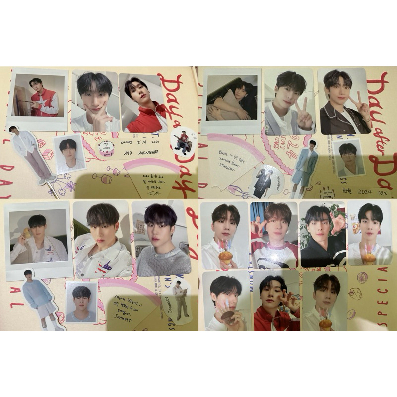 Sharing Season’s greeting monsta x 2024 member set & Photocard benefit ssq changkyun i.m hyungwon jo