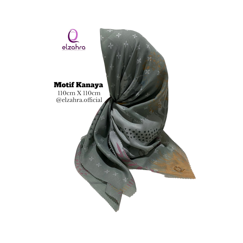 HIJAB KERUDUNG SEGIEMPAT LASERCUT MOTIF ABSTRAK LANGKA VIRAL VOAL KANAYA ELZAHRA