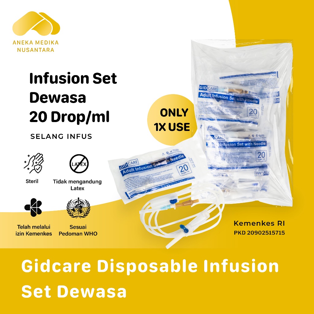 Gidcare Disposable Infusion Set Dewasa [Selang infus sekali pakai]