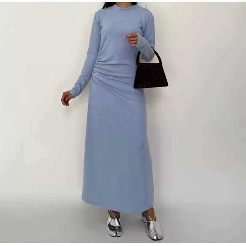 Basic knit dress puff it up