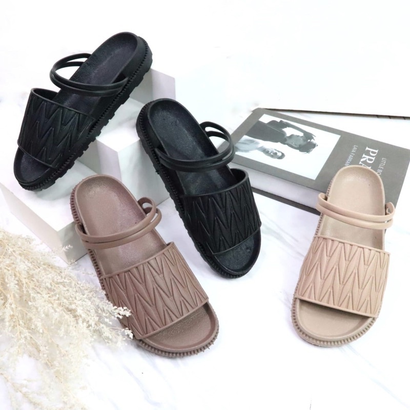 [Renata] Sandal Jelly Slop/Sandal Slop Wanita Boloni/Sandal Model Tali
