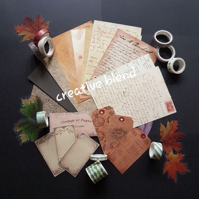 

Kertas Motif DIY Scrapbook Deco Art Letter Vintage