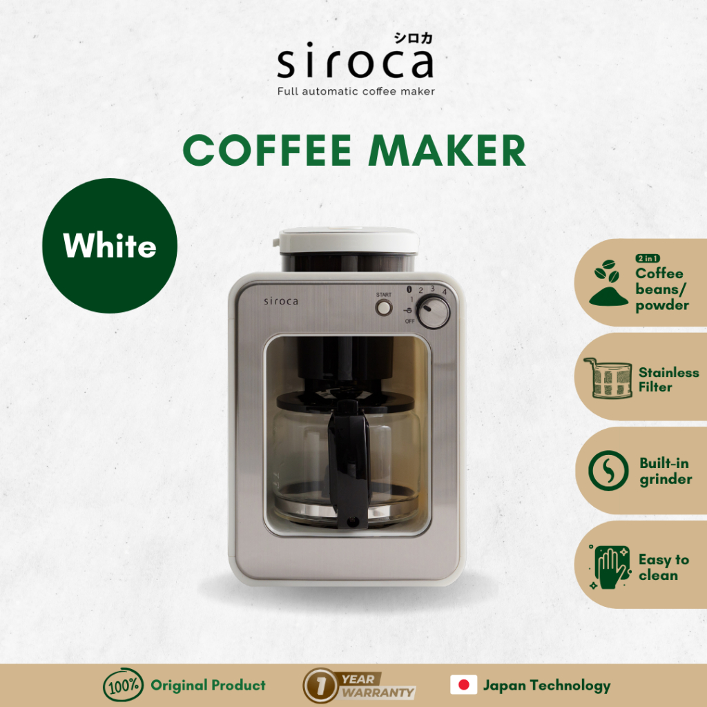 Siroca Fully Automatic Coffee Maker - Mesin Kopi Otomatis (White)