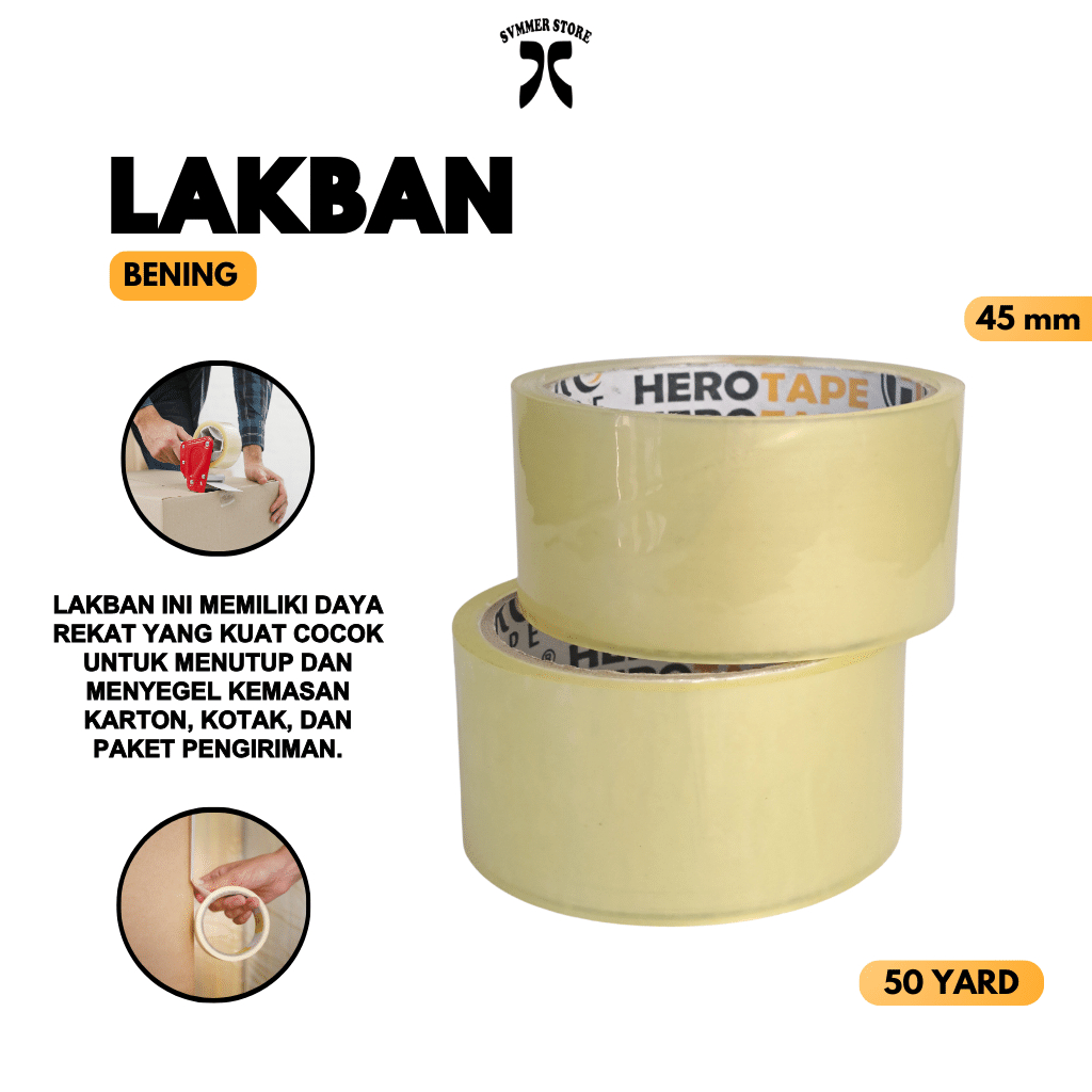 

Lakban Bening Coklat Tebal Super Rekat 45mm 50yard
