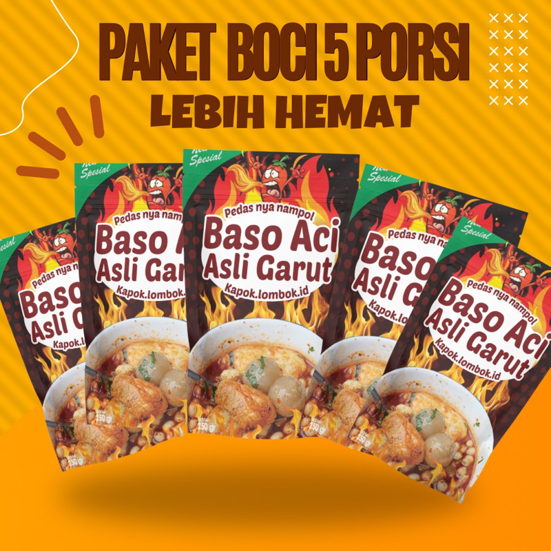 

5pcs bakso aci kapoklombok paket hemat mantul