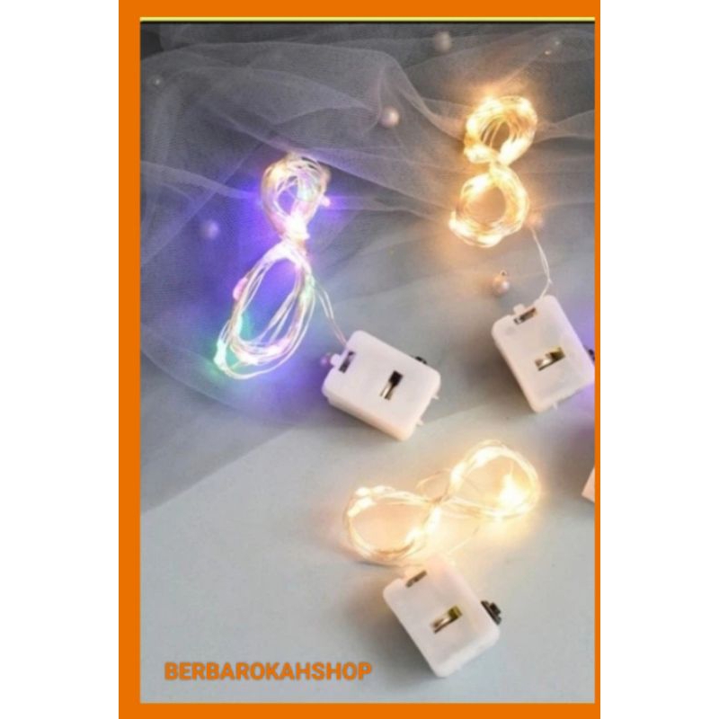 Ready lampu led Kawat baterai 1 meter Free baterai