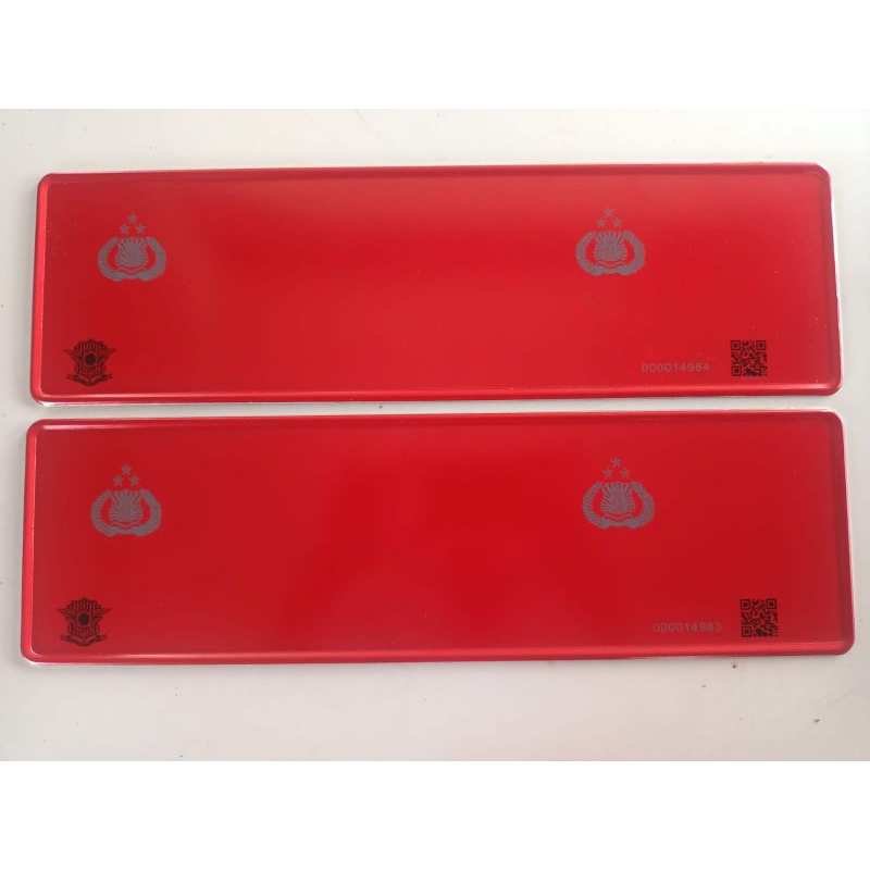 Bahan Plat Reflektif Barcode Merah