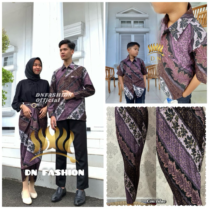 COD/MOTIF CM LILAC/BATIK COUPLE KELUARGA/COUPLE KEMEJA BATIK/KEMEJA BATIK ANAK/ROK LILIT BATIK/ROK P
