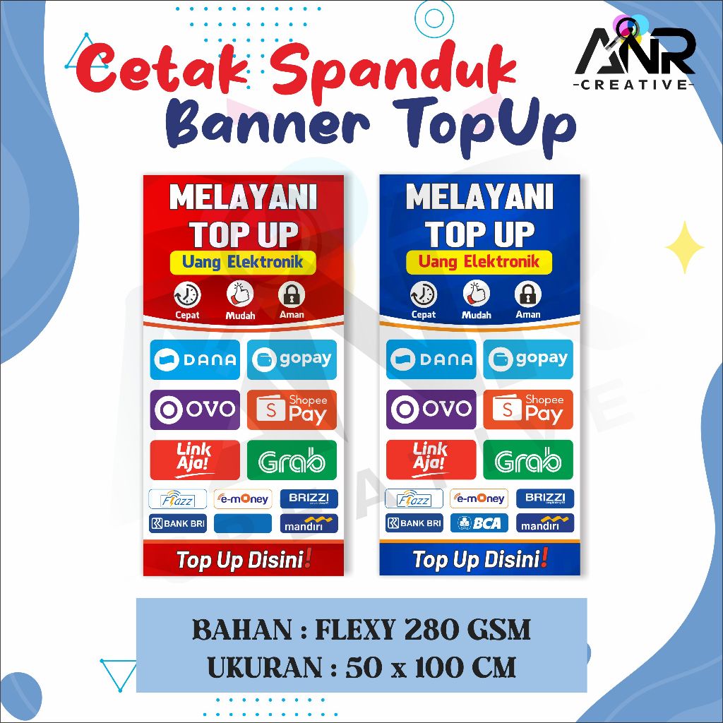 SPANDUK KONTER/ SPANDUK TOP UP/ BANNER TARIK TOP UP/ SPANDUK KONTER TOP UP/ BISA COD