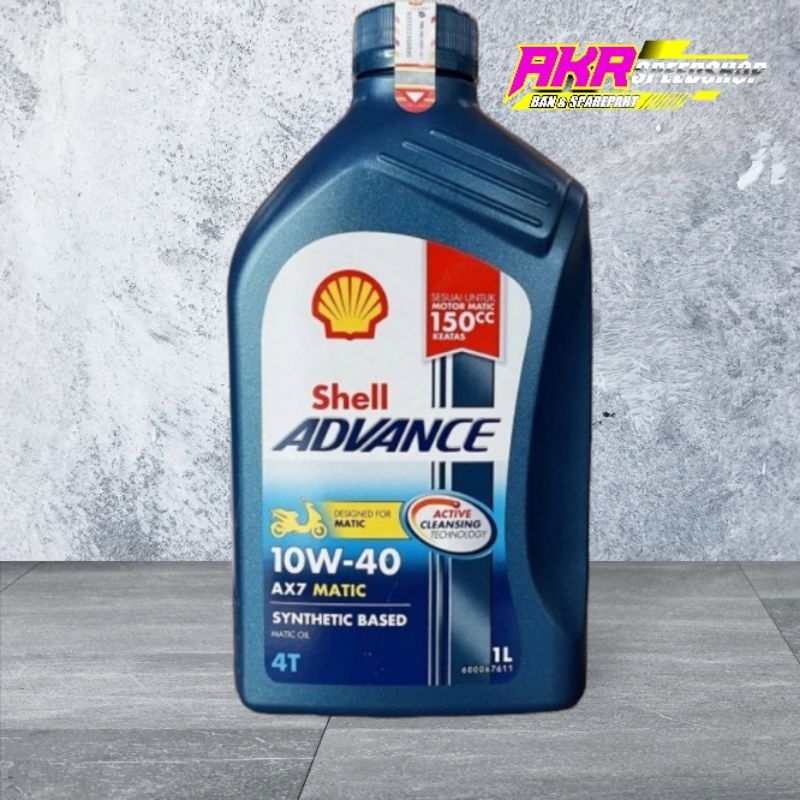 OLI SHELL ADVANCE AX7 MATIC 150CC 1L SINTETIK ORIGINAL FREE LOGAM MULIA