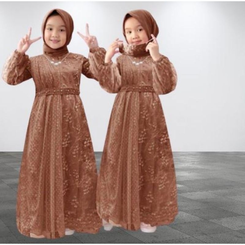 Kid Adila gaun pesta anak perempuan gamis anak baju muslim anak perempuan dress muslim dress pesta m